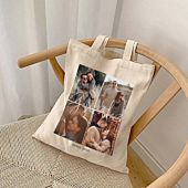 Bolsa de yute personalizable con 4 fotos y texto