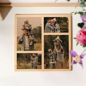 Cuadro de madera personalizable con 4 fotos