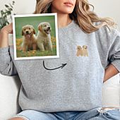 Sudadera personalizable con ilustración pequeña de mascota