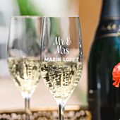 Copa de champán personalizada para bodas