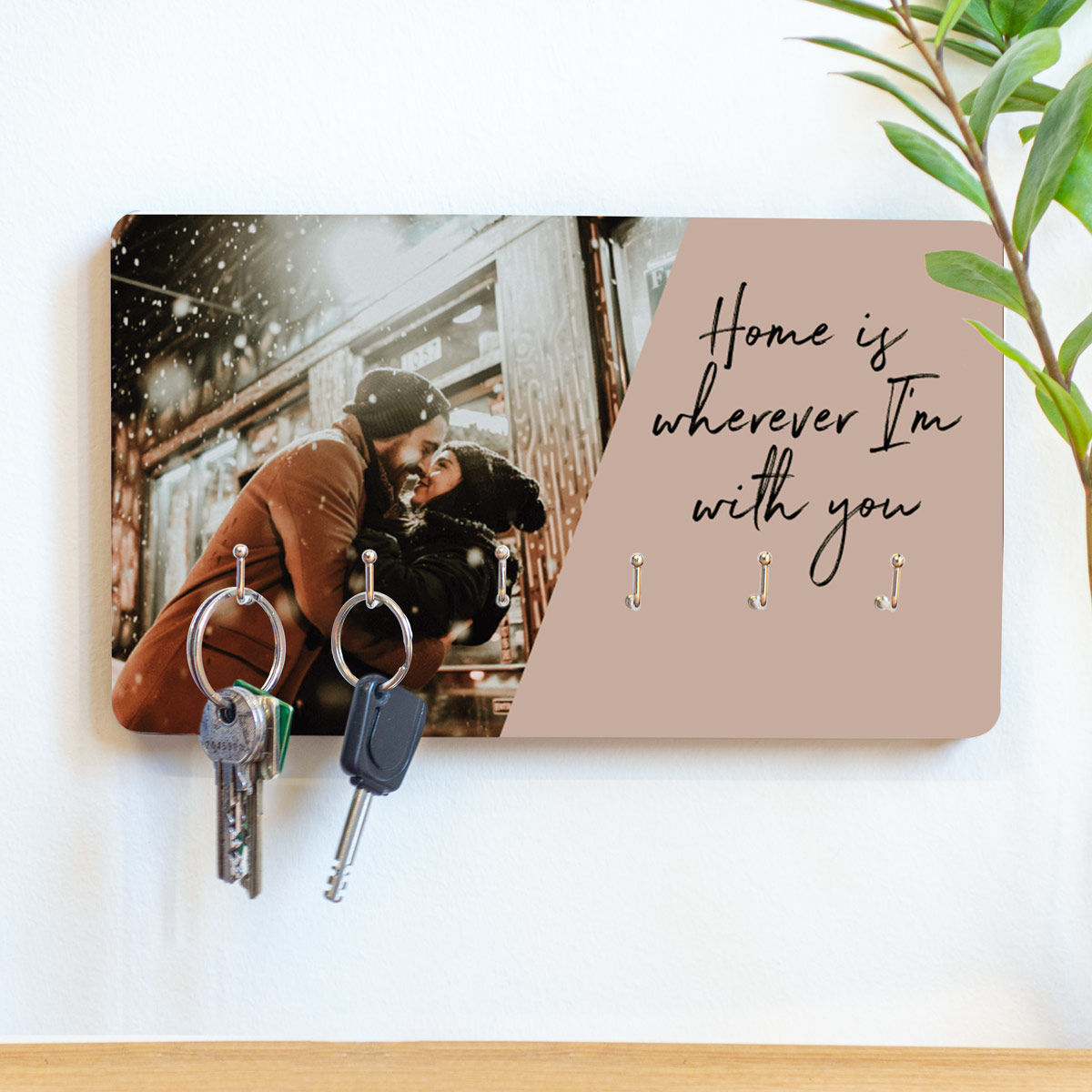 Colgador de llaves personalizado con foto y texto