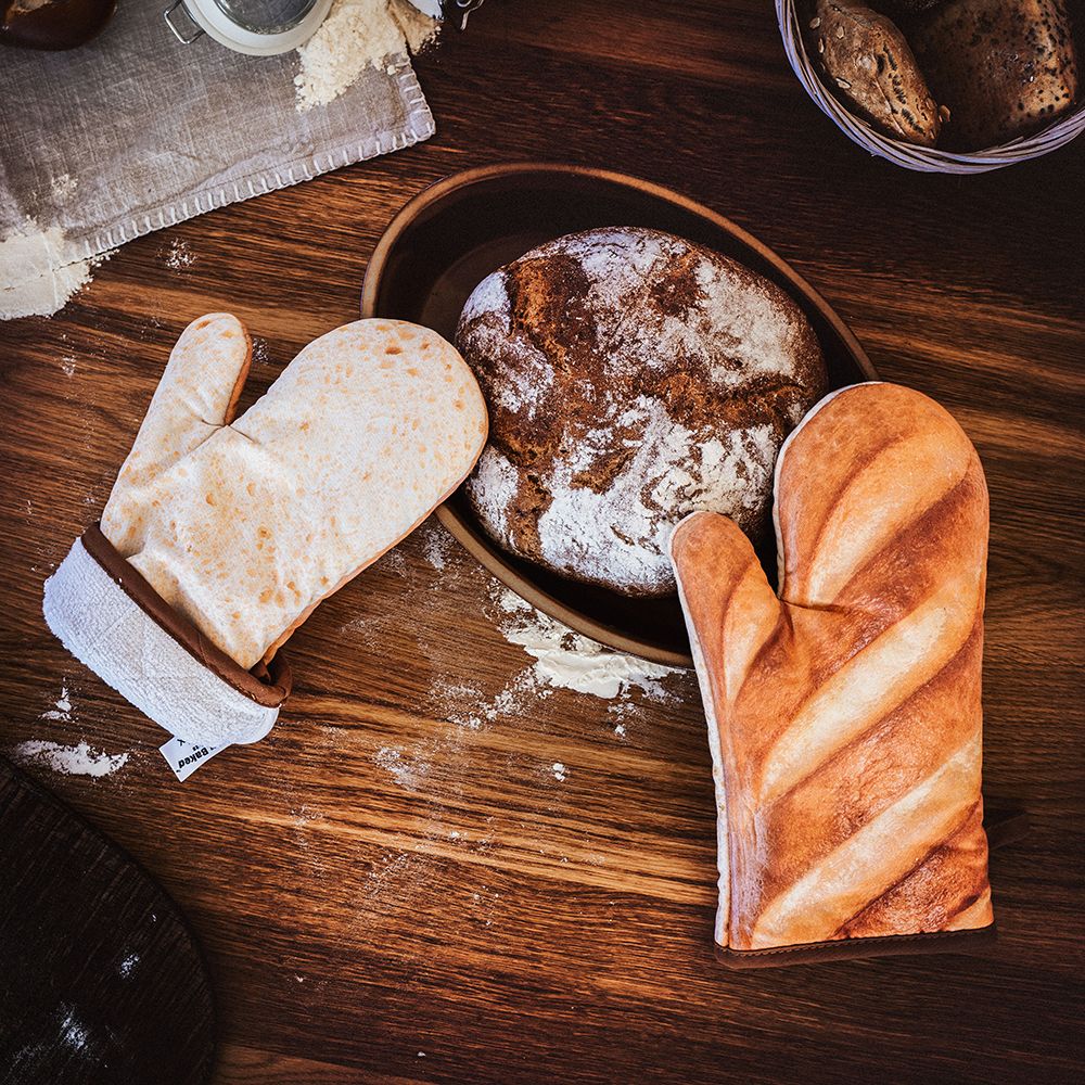 Manoplas para horno de pan blanco