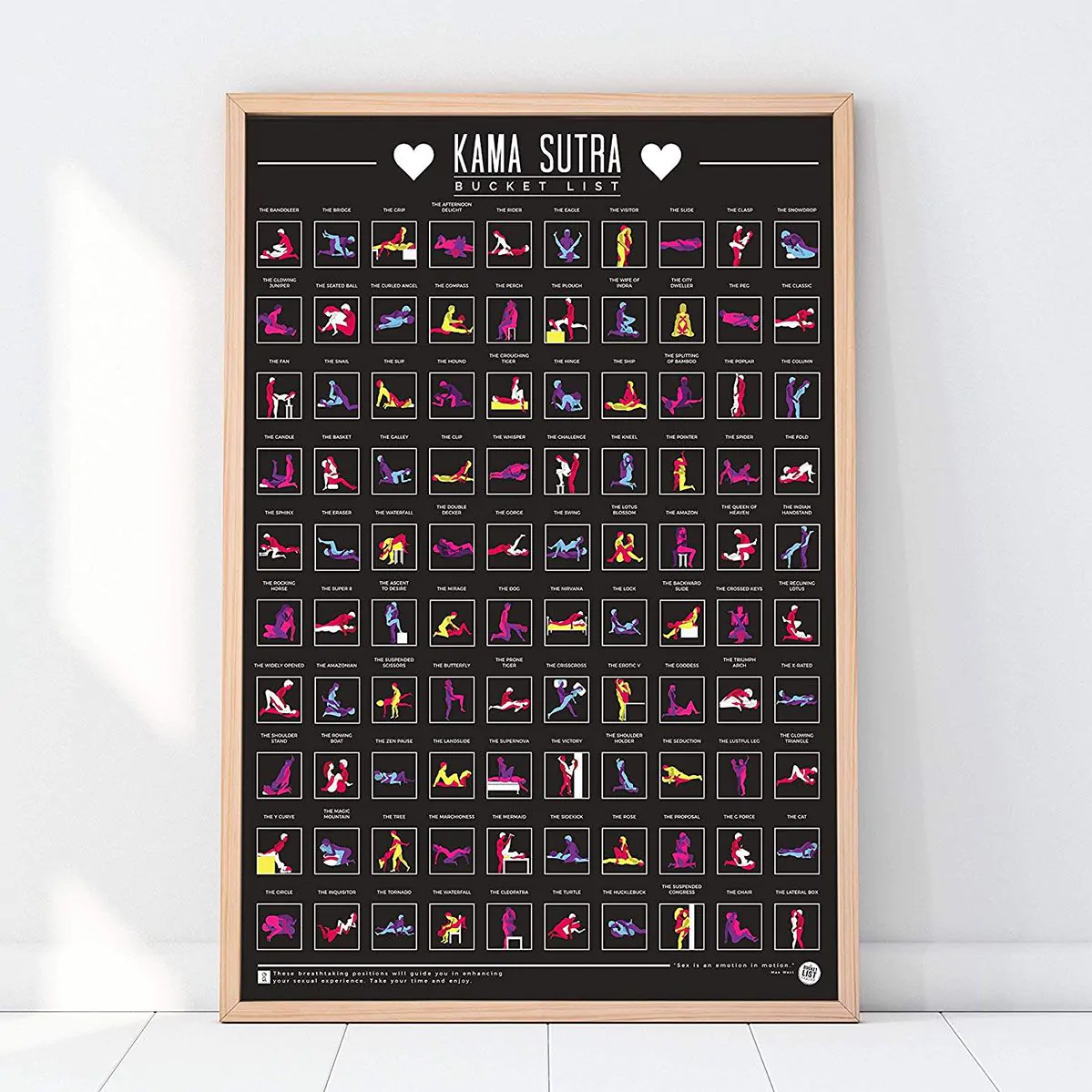 Póster de las 100 Posturas Kamasutra para Rascar | FIREBOX®