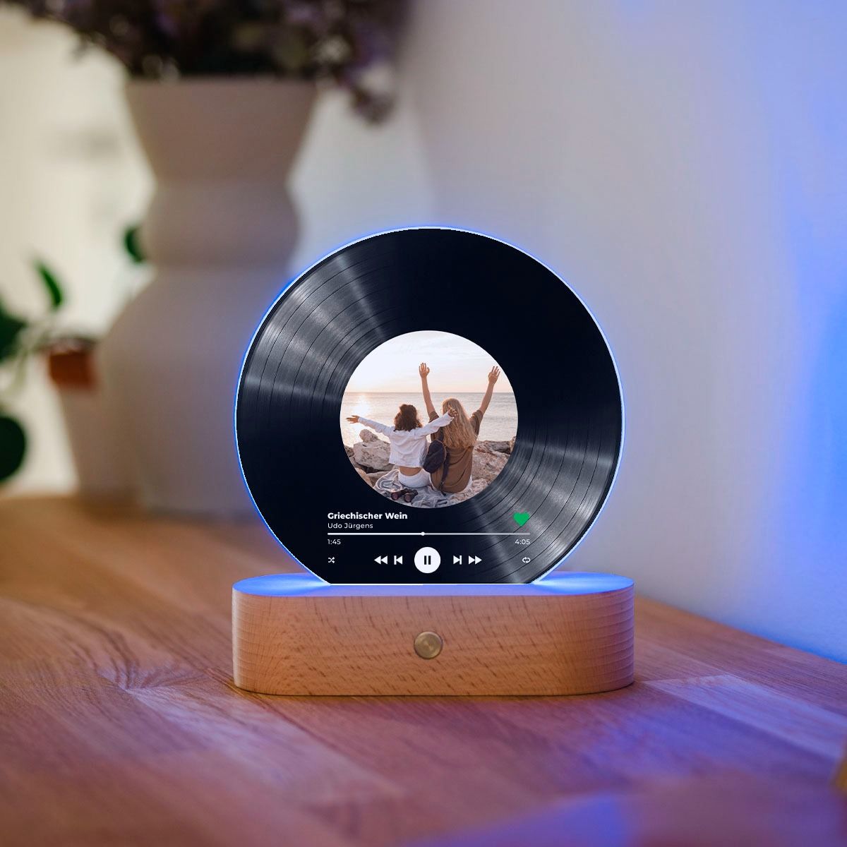 Lámpara LED personalizada diseño disco de vinilo