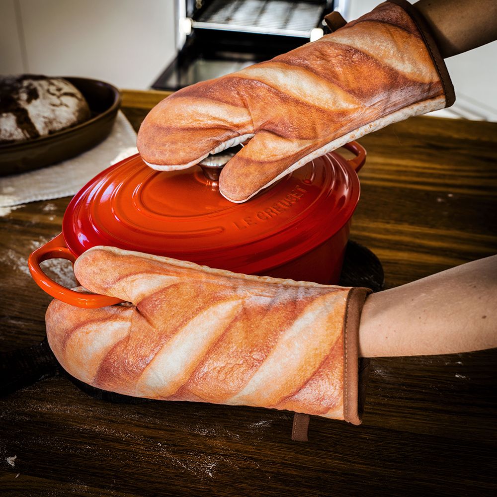 Manoplas para horno de pan blanco