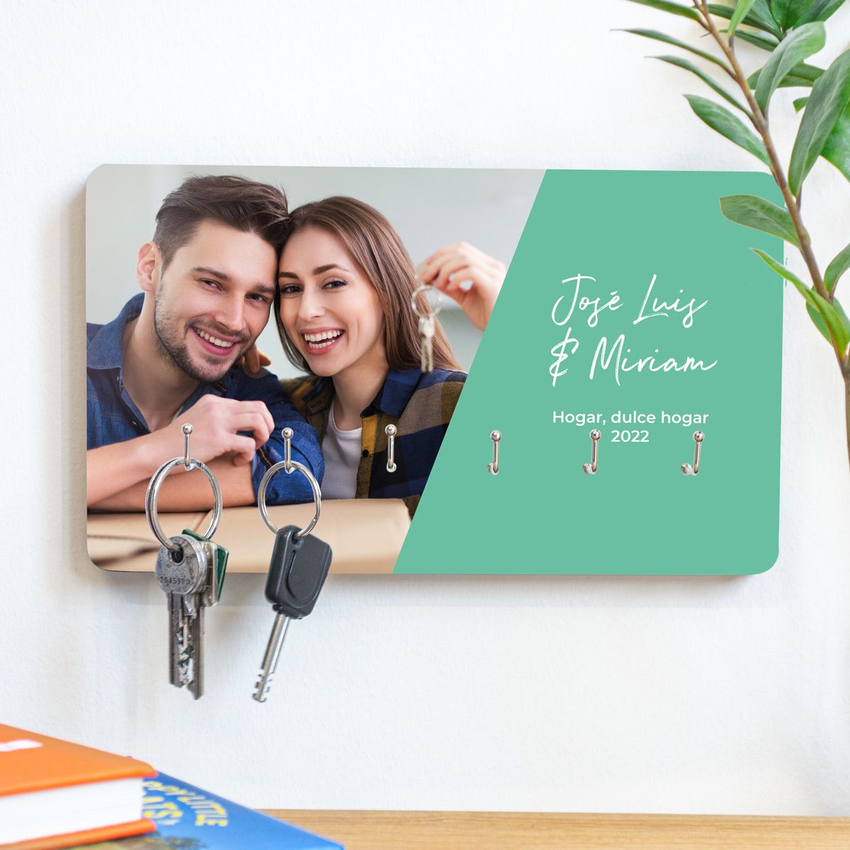 Colgador de llaves personalizado con foto y texto