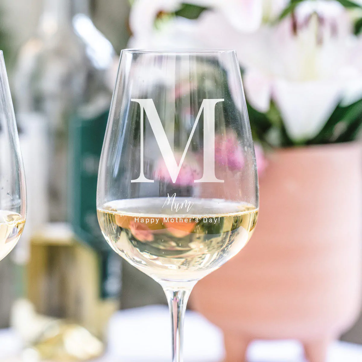 Copa de vino personalizada con monograma