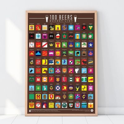 Póster para rascar de 100 cervezas