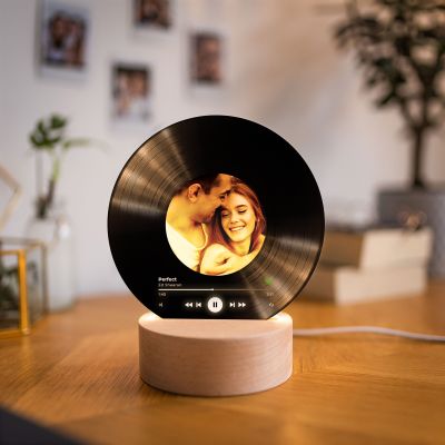 Lámpara LED personalizada diseño disco de vinilo