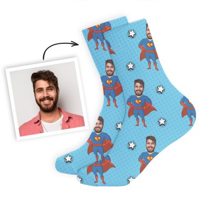 Calcetines personalizados con cara y superhéroes Calcetines personalizados con cara y superhéroes