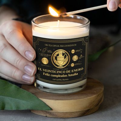 Vela perfumada personalizada con el signo del zodiaco