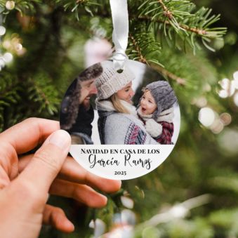 Juego de 2 colgantes de acrílico personalizables con foto y texto