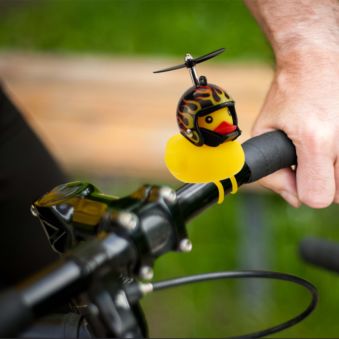 Timbre de bicicleta de pato con casco