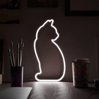 Luces de neón de gato