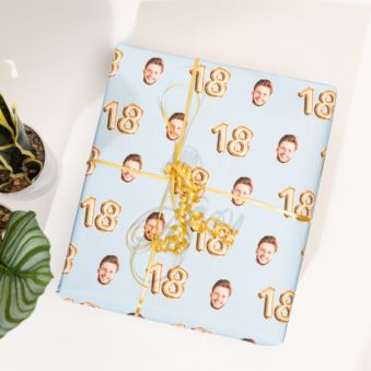 Papel de regalo de cumpleaños personalizado con cara
