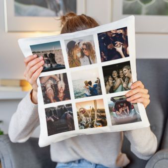 Funda de cojín personalizable con 9 fotos