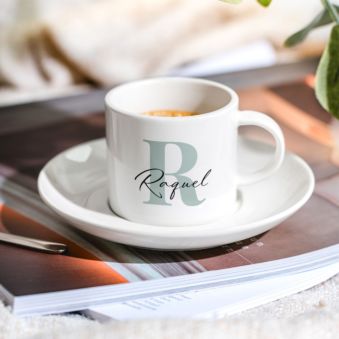 Taza de espresso personalizable con monograma