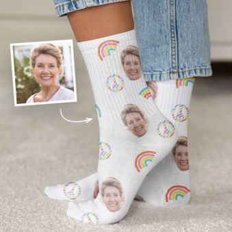 Calcetines personalizados con tu cara y diferentes fondos