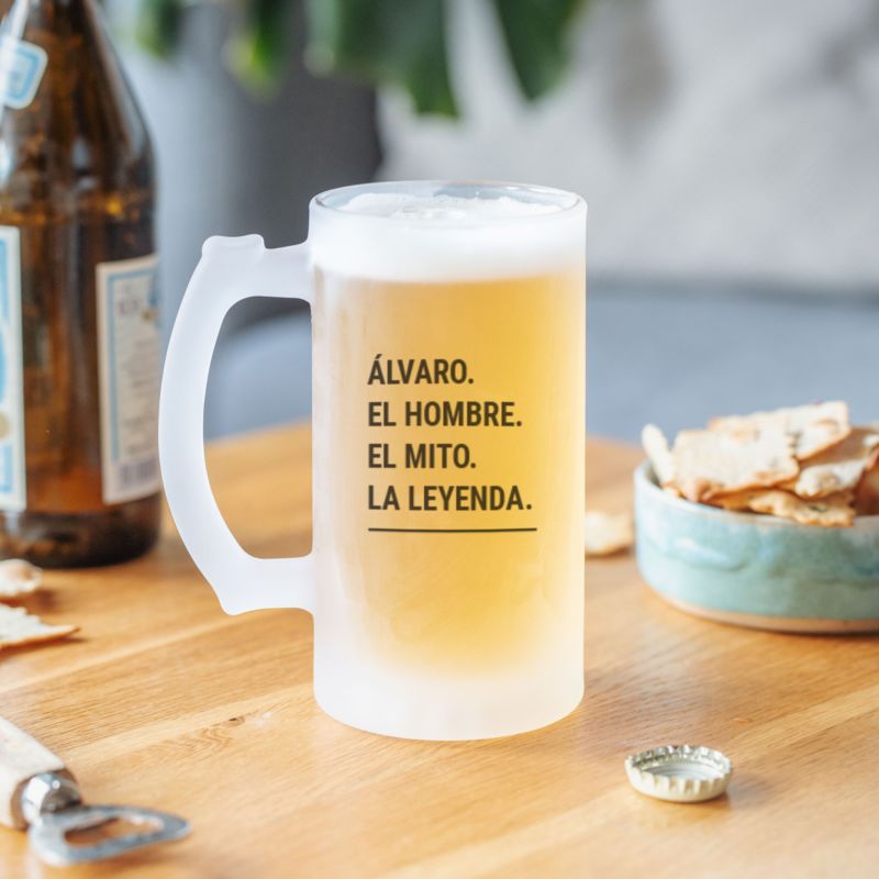 Jarra de cerveza moderna personalizable