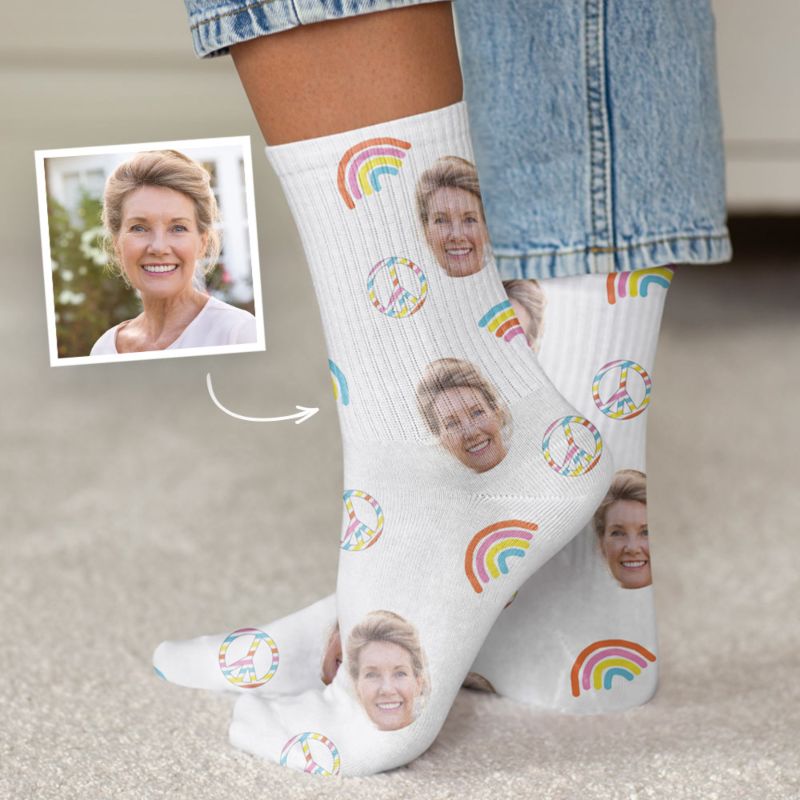 Calcetines personalizados con tu cara y diferentes fondos