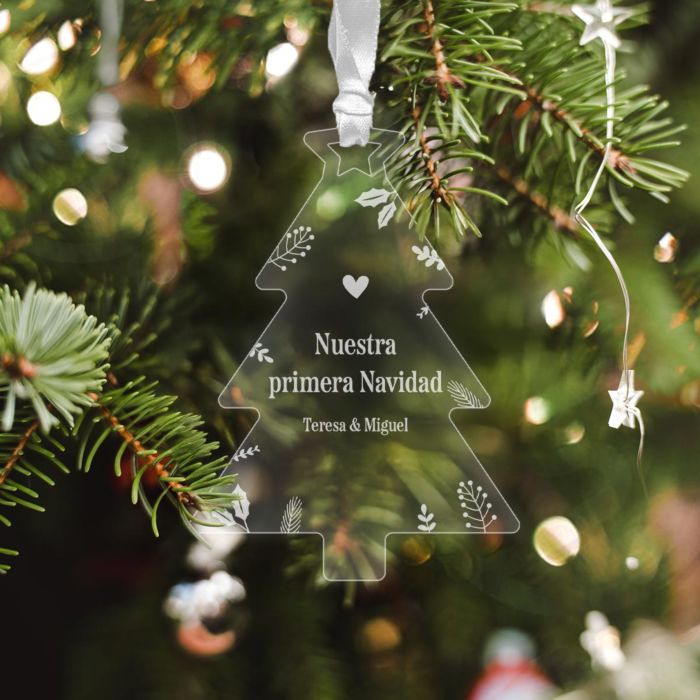 Colgantes de acrílico personalizables (juego de 2) Árbol de Navidad