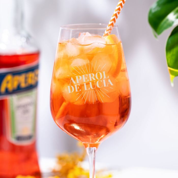Vaso de Aperol Spritz personalizable con nombre