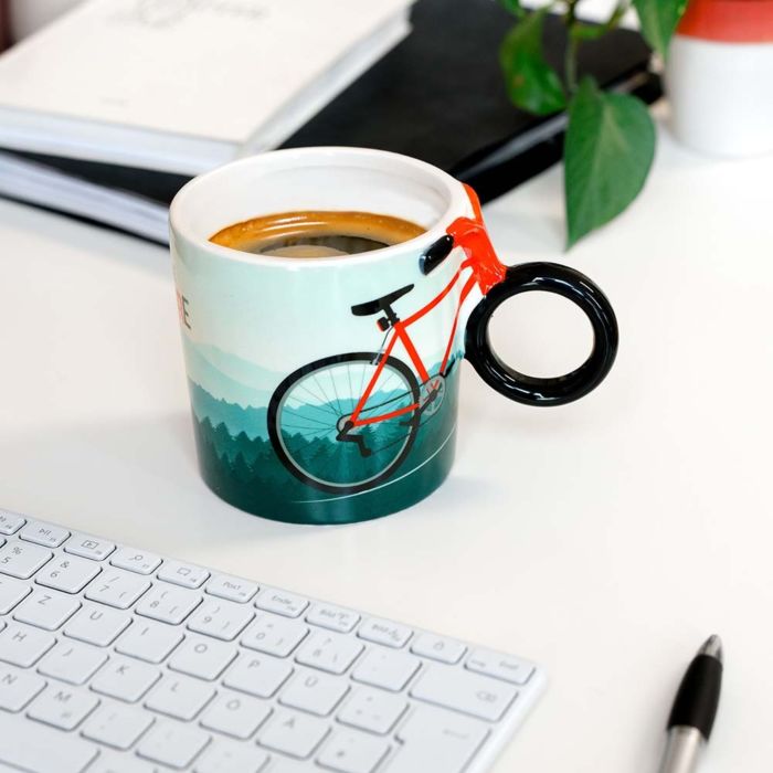 Taza de café de bicicleta