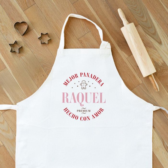 Delantal de cocina personalizable con texto para Navidad
