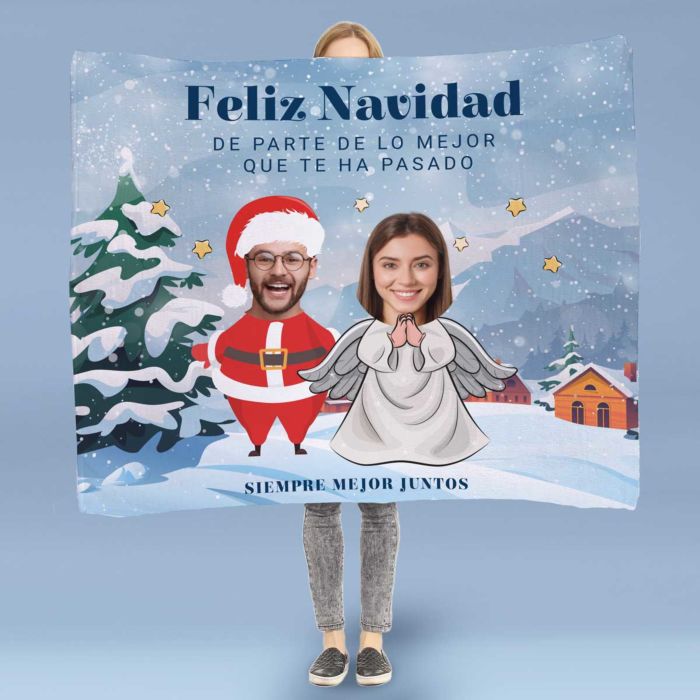 Manta pequeña con foto y texto