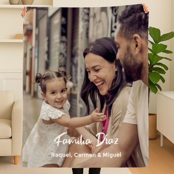 Manta personalizada con foto y texto