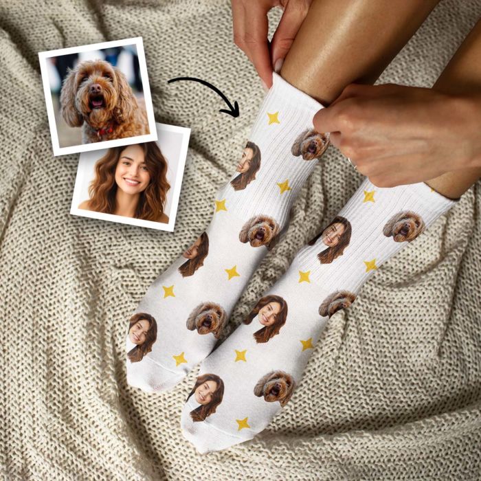 Calcetines personalizables con tu mascota y tu cara