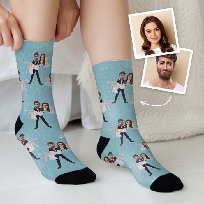 Calcetines personalizables para boda con 2 caras