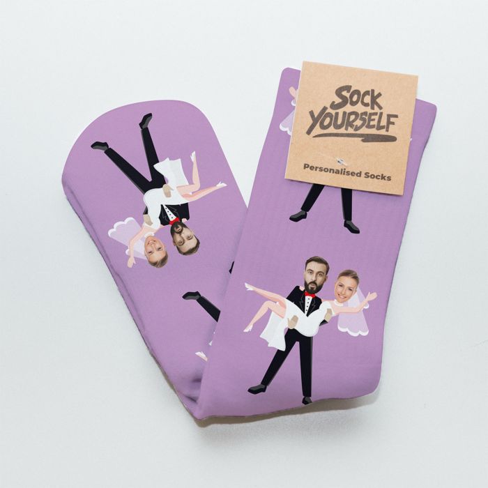 Calcetines personalizables para boda con 2 caras