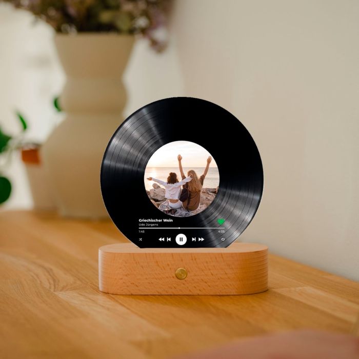 Lámpara LED personalizada diseño disco de vinilo