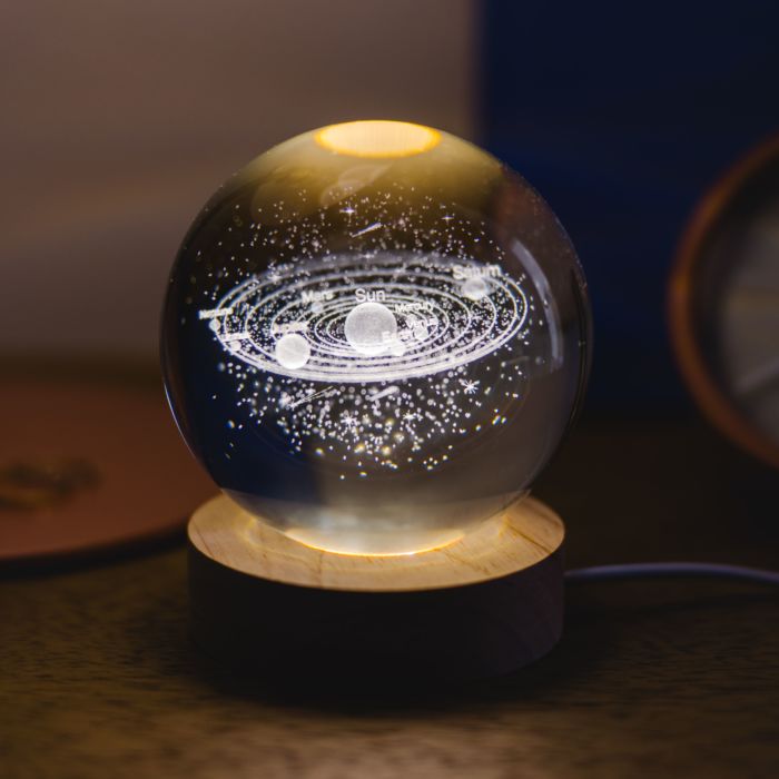 Esfera de cristal 3D de planetas