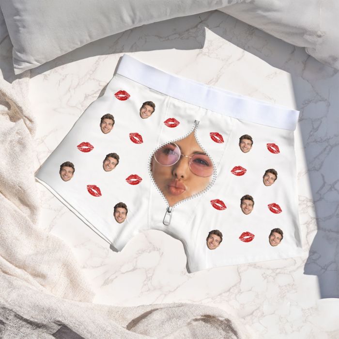 Bóxers personalizables con diseño de cremallera