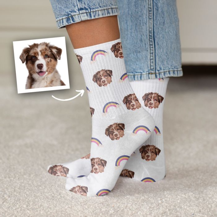 Calcetines personalizables con cara en estilo cómic