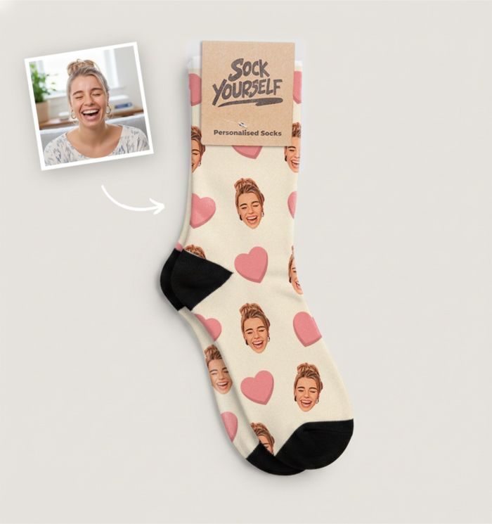 Calcetines personalizables con cara en estilo cómic