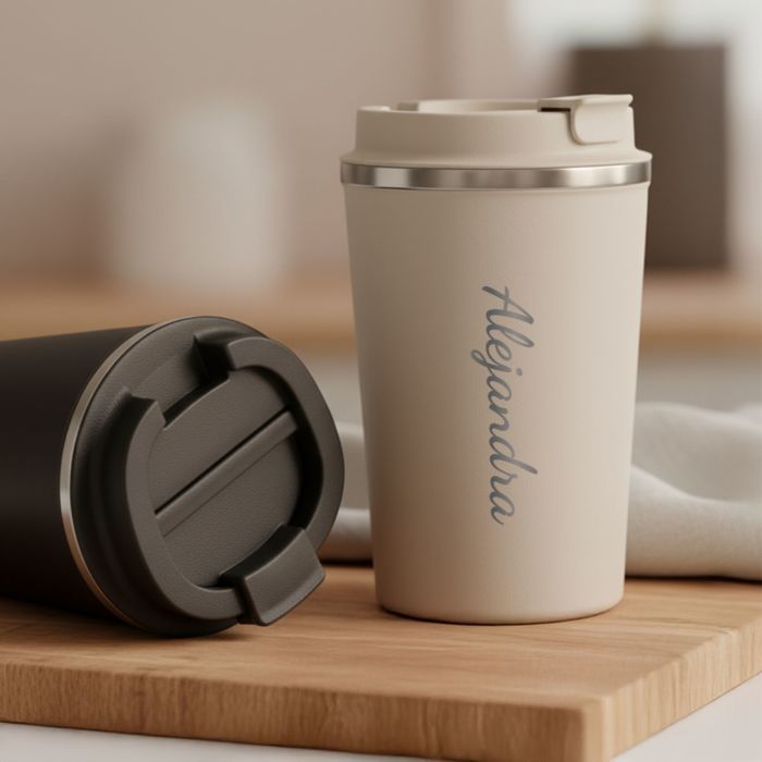 Vaso térmico personalizable con texto
