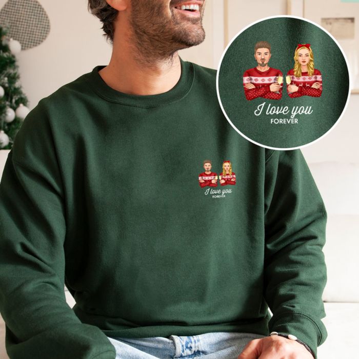 Ilustración de sudadera personalizable con 2 personas