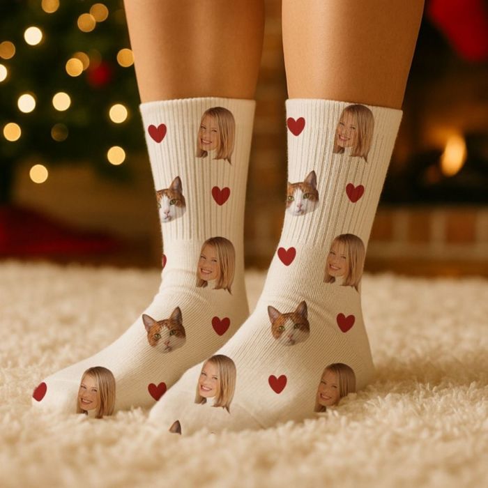 Calcetines personalizables con tu mascota y tu cara