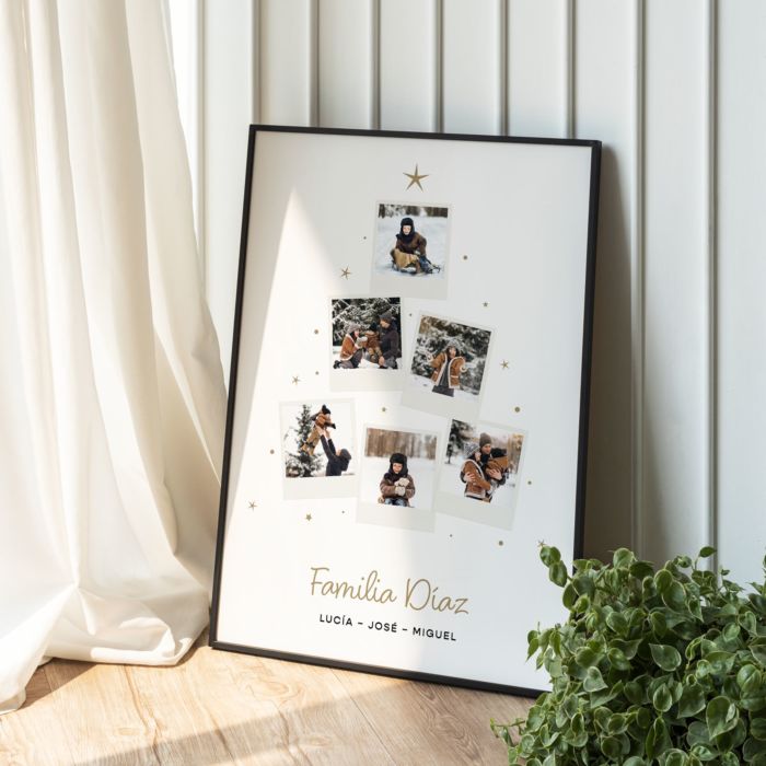 Póster de Navidad personalizable con fotos y texto