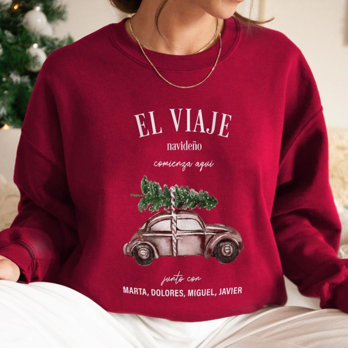 Suéter navideño retro personalizable
