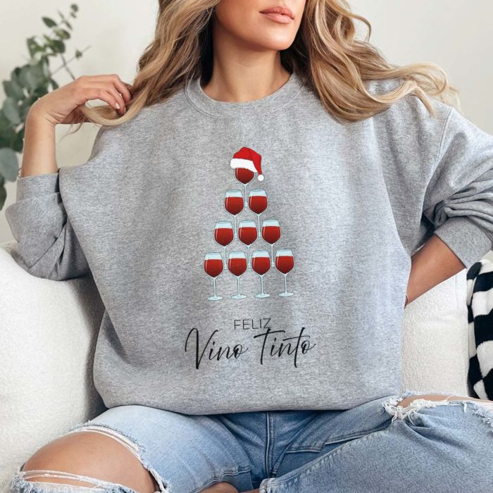 Suéter navideño de vino personalizable