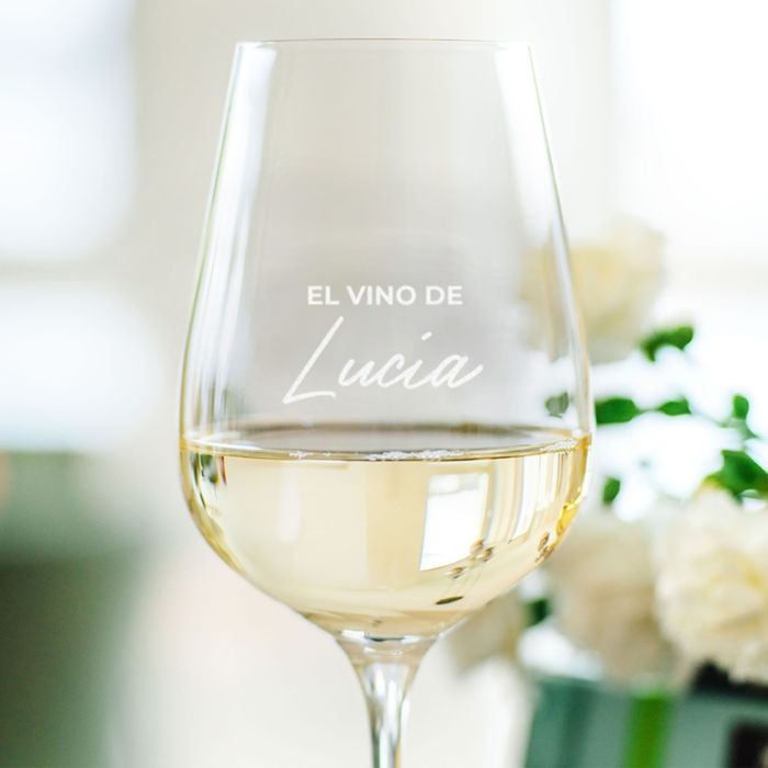 Copa de vino personalizada con texto