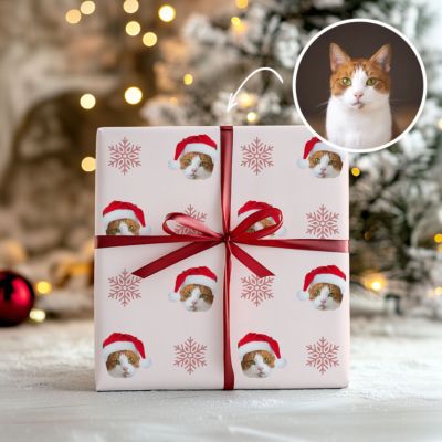 Papel de regalo de Navidad personalizable con mascota