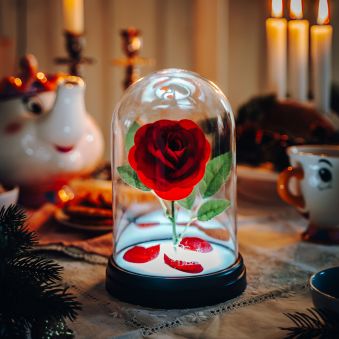 La Bella y la Bestia: lámpara de rosa encantada