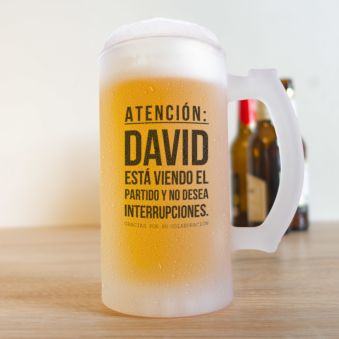 Jarra de cerveza para futboleros