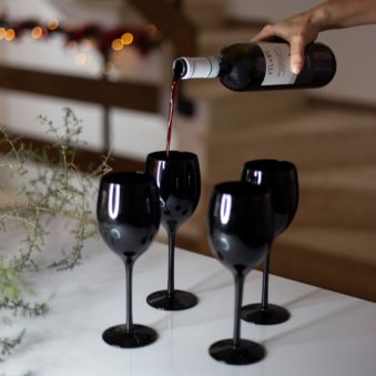 Juego de 4 copas de vino negras