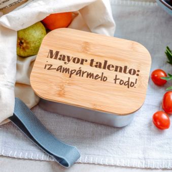 Fiambrera personalizada con texto